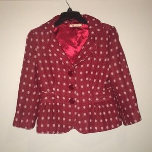 Tulle Polka DotRed Coat